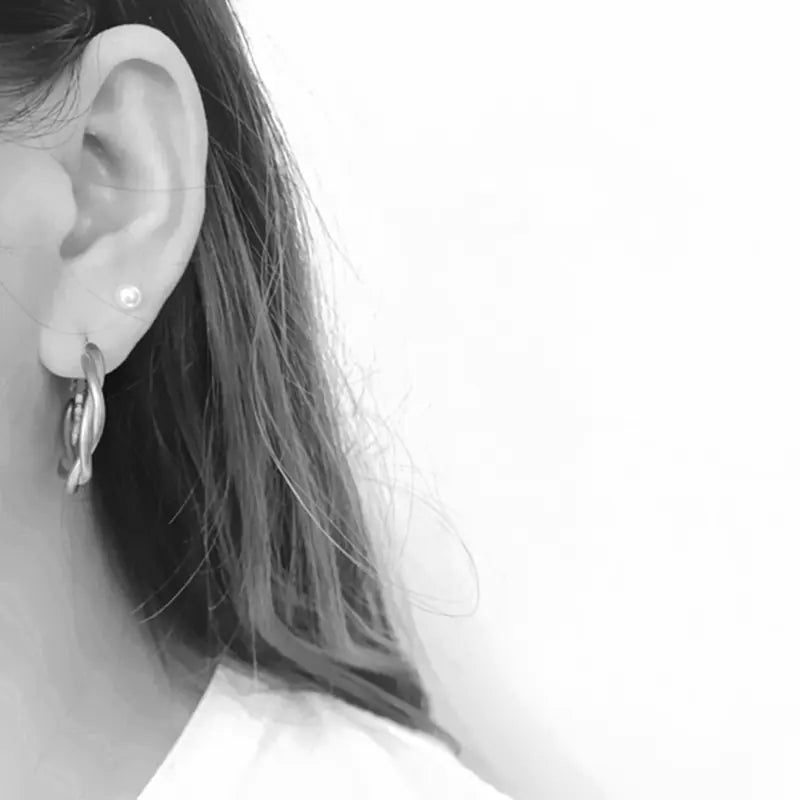 Minimalist Knotted Silver Earrings for Women
