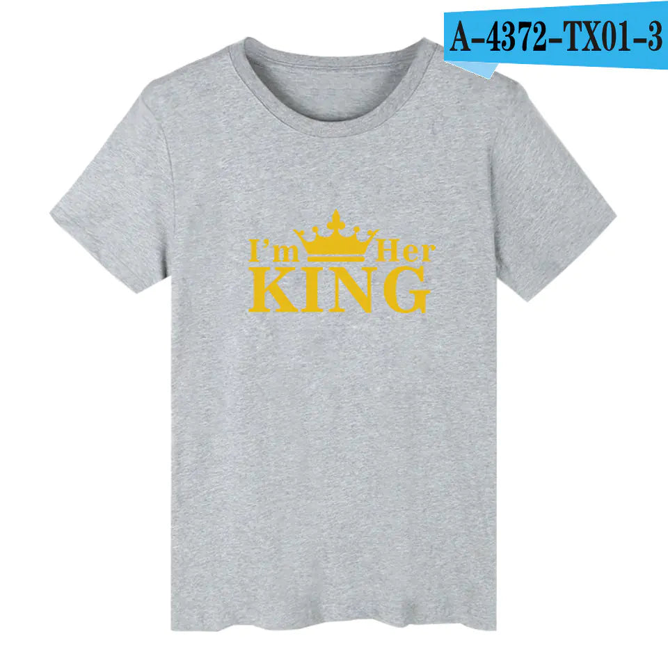 Crown QUEEN Printed Short Sleeve Couple T-Shirts