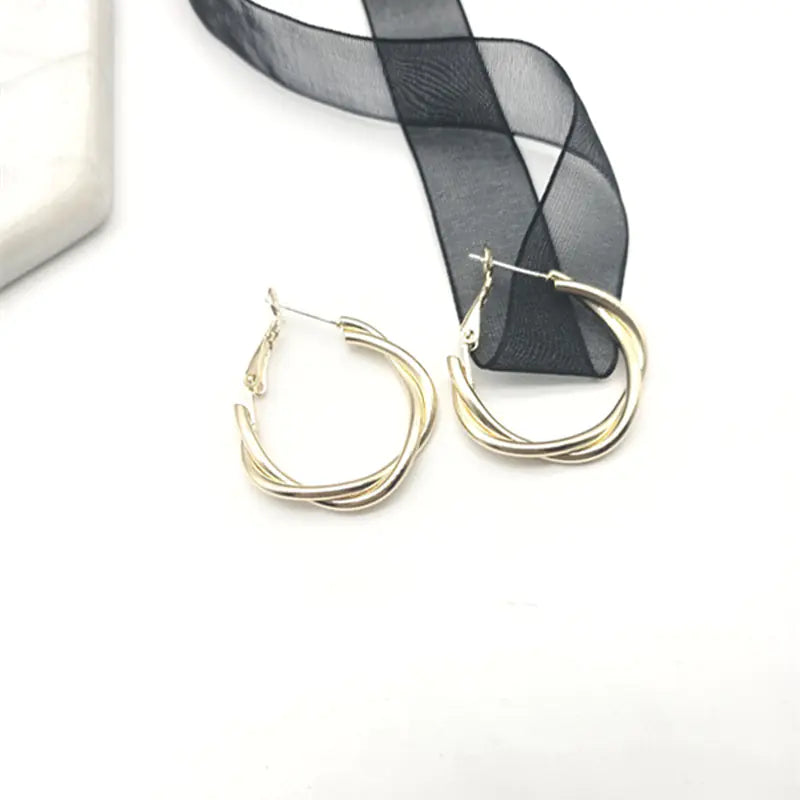 Minimalist Knotted Silver Earrings for Women