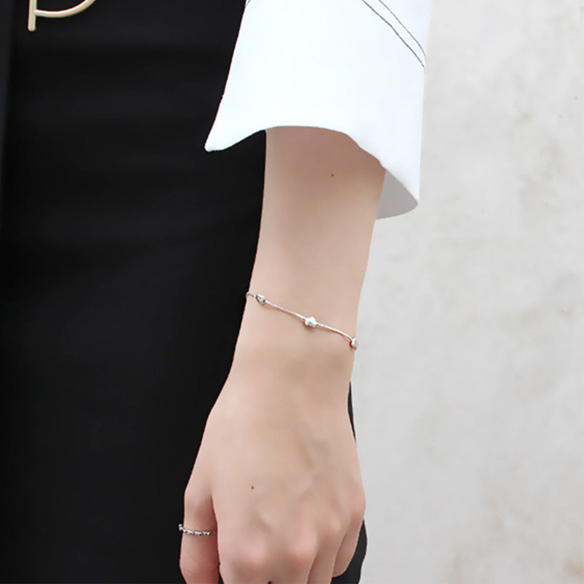 925 Sterling Silver Creative Glossy More Than Heart Bracelet - Iberon
