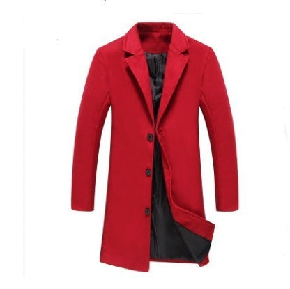Autumn And Winter New Mens Solid Color Casual Business Woolen Coats - Iberon