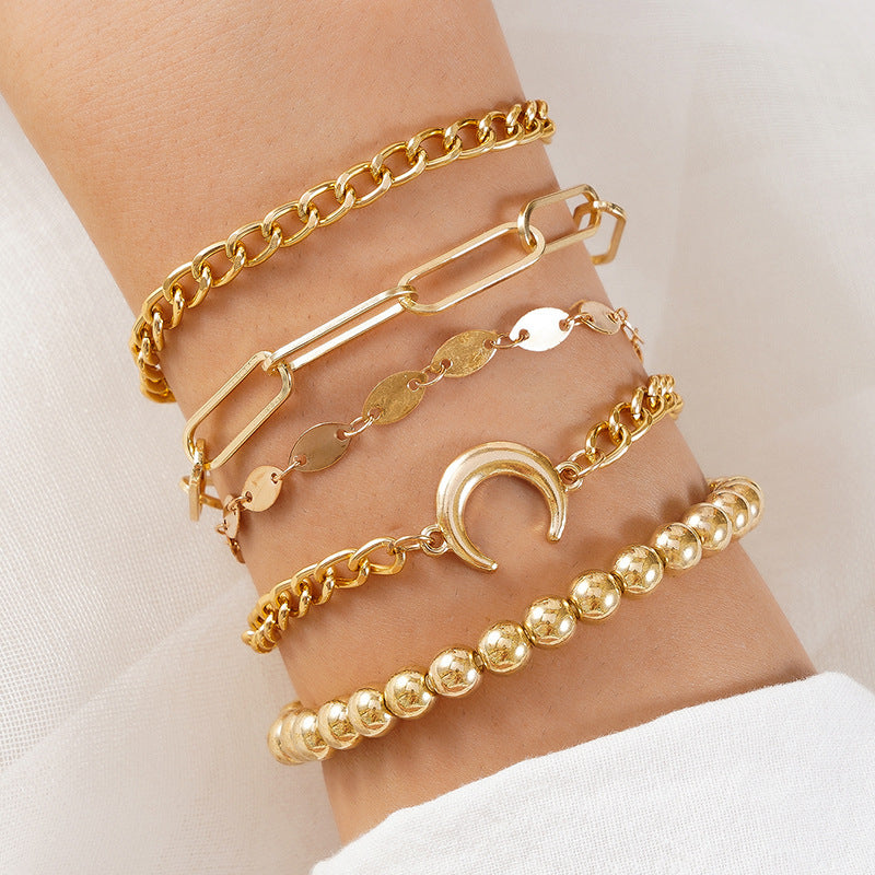 Alloy Chain Bracelet 5-piece Set - Iberon