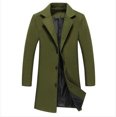 Autumn And Winter New Mens Solid Color Casual Business Woolen Coats - Iberon