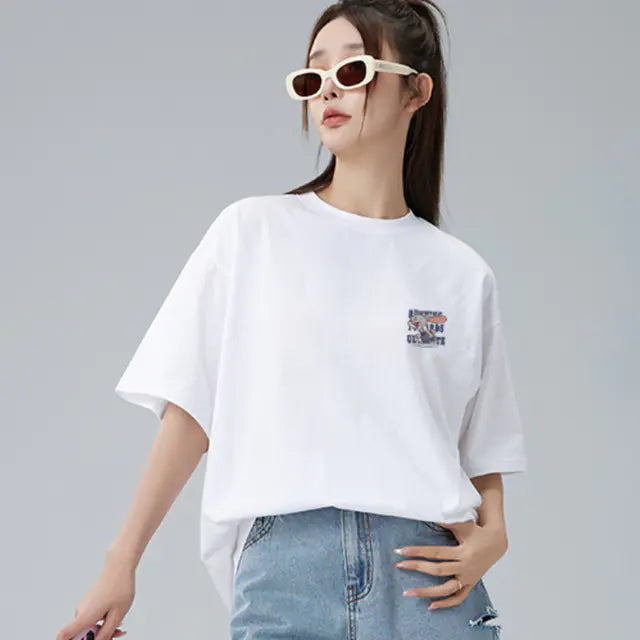 Chic Korean Style Women's Cotton T-shirts for Summer