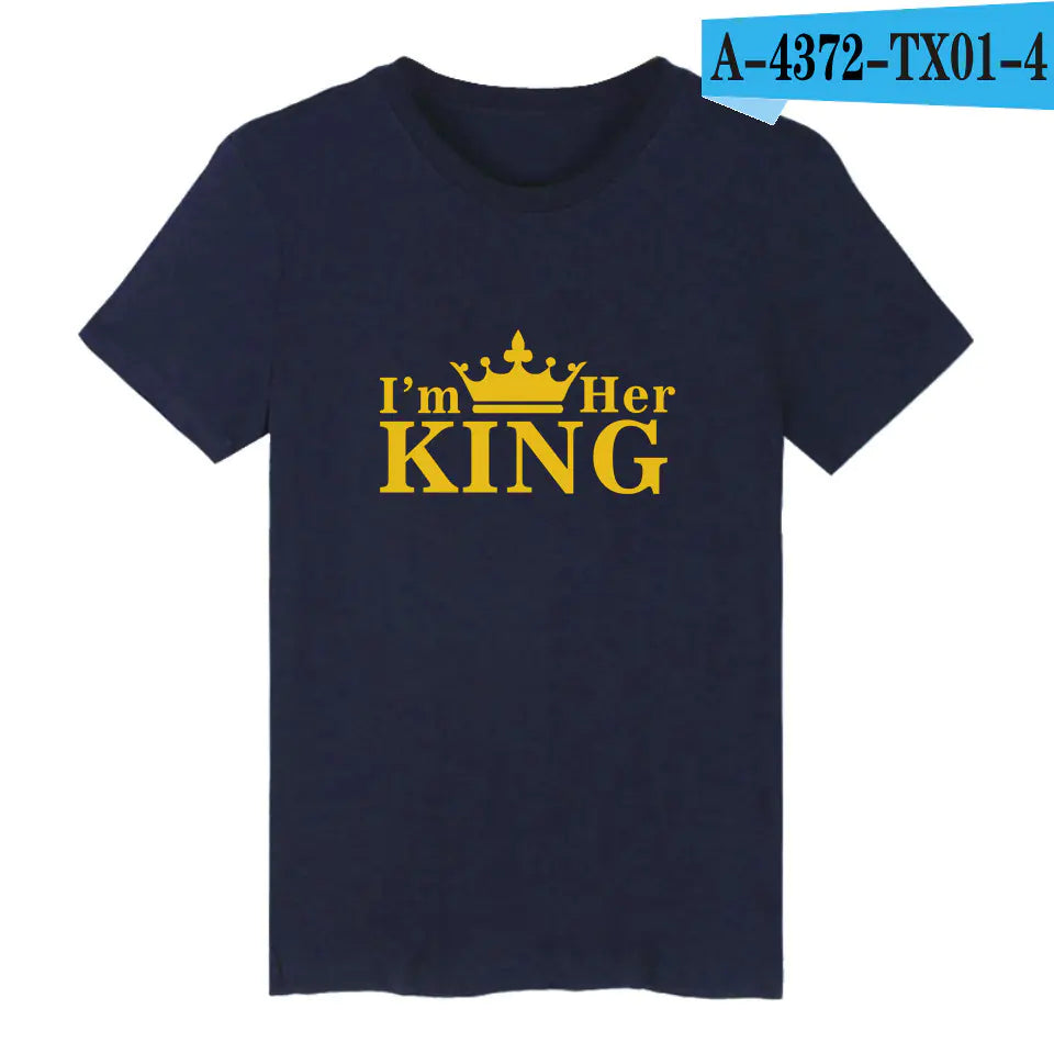 Crown QUEEN Printed Short Sleeve Couple T-Shirts