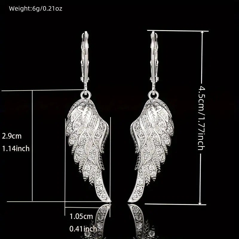 Popular Bridal Accessories Pendant Earrings Exquisite Luxury Feather Leaf - Iberon