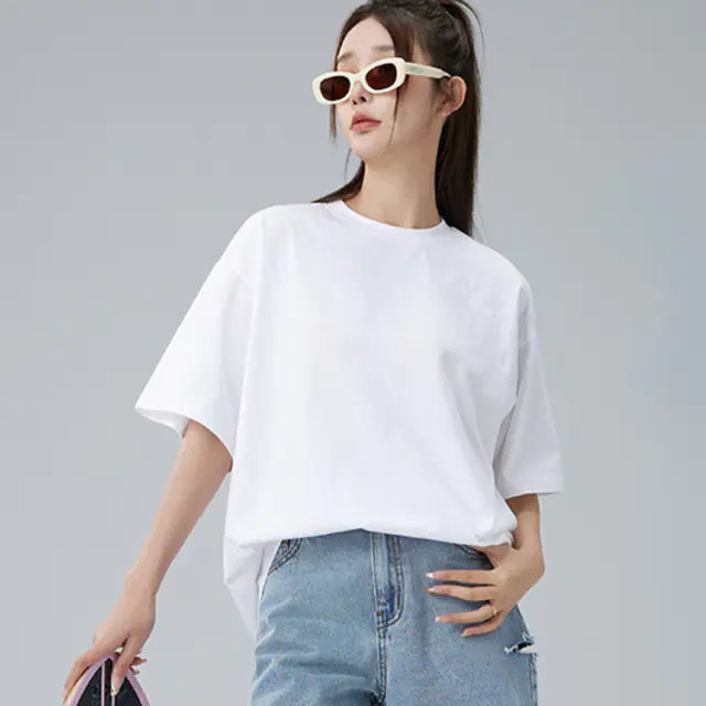 Chic Korean Style Women's Cotton T-shirts for Summer