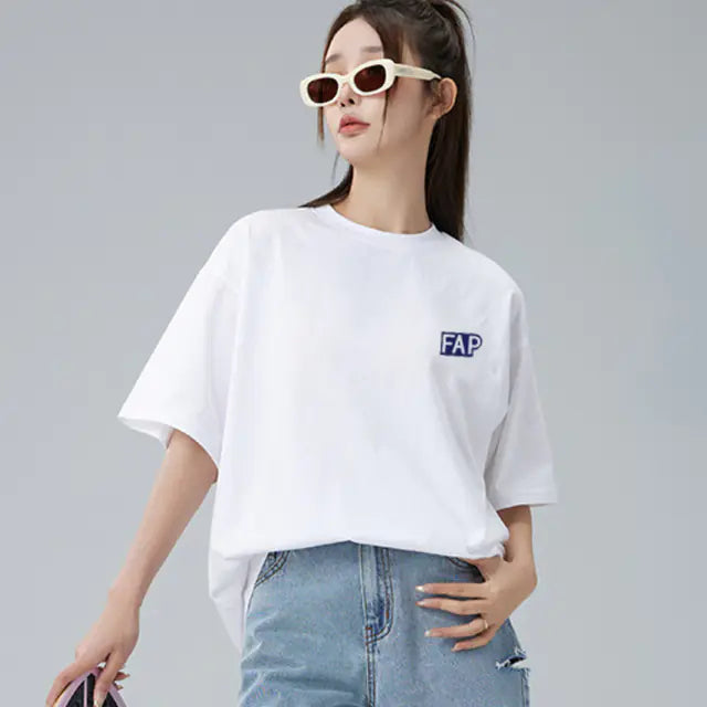 Chic Korean Style Women's Cotton T-shirts for Summer