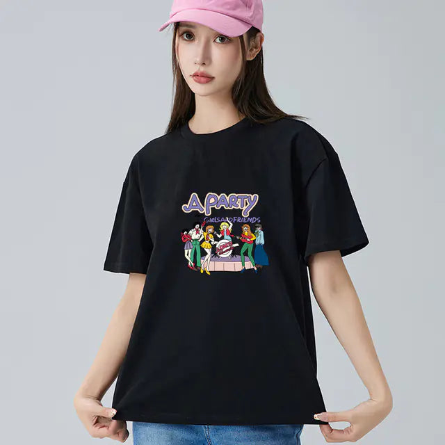 Chic Korean Style Women's Cotton T-shirts for Summer