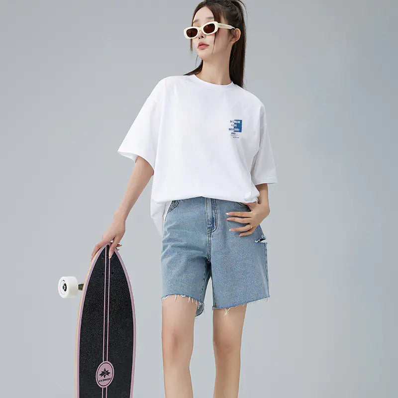 Chic Korean Style Women's Cotton T-shirts for Summer