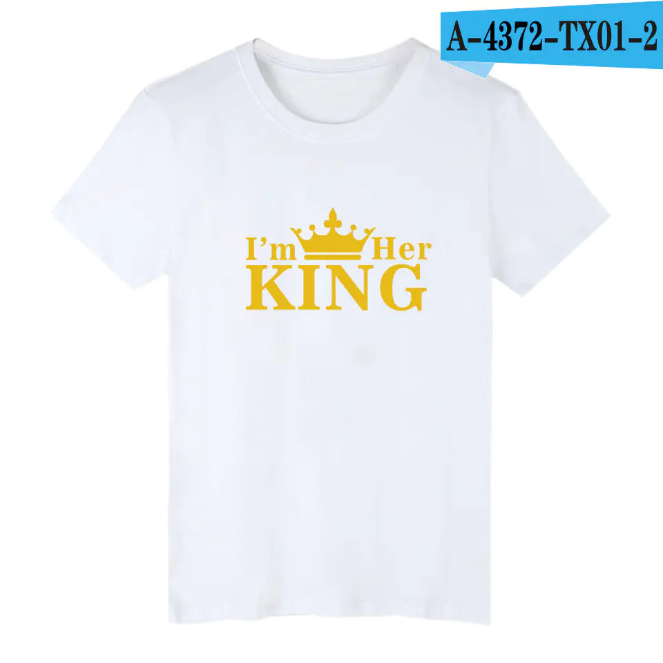 Crown QUEEN Printed Short Sleeve Couple T-Shirts