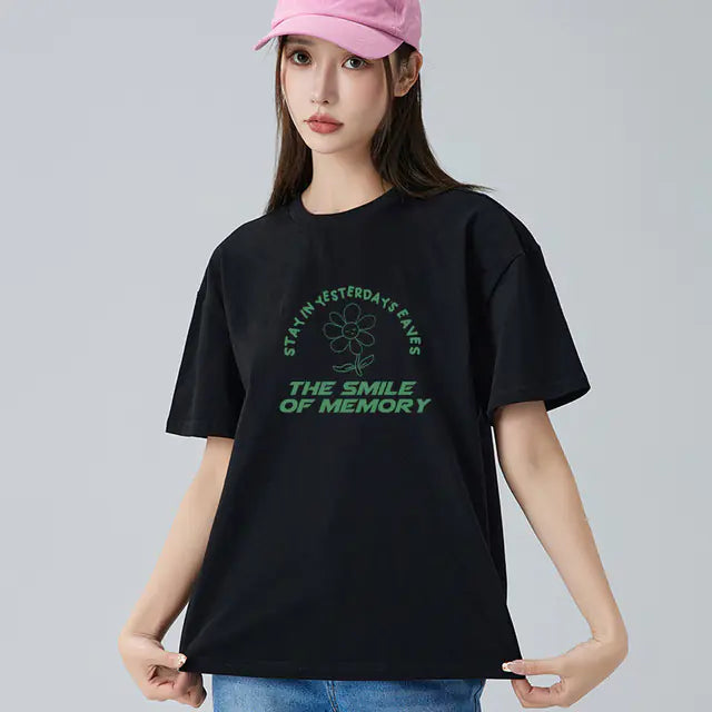 Chic Korean Style Women's Cotton T-shirts for Summer